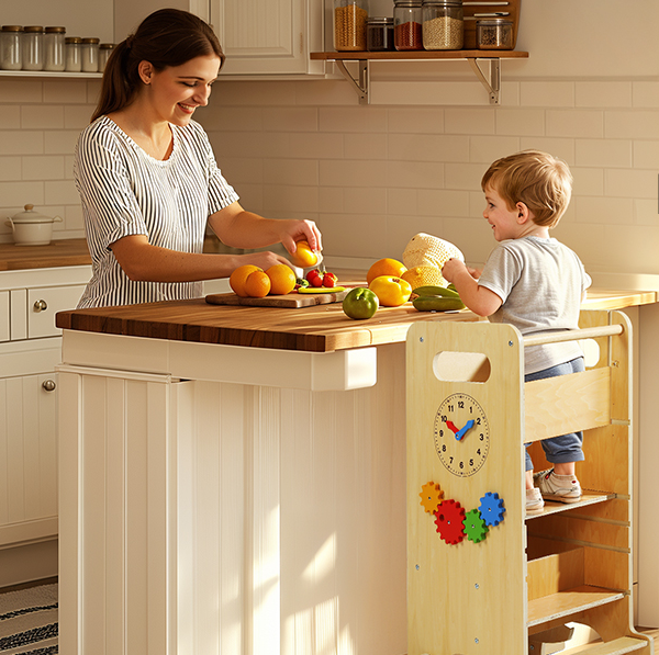 4-In-1 Kids Wooden Learning Tow